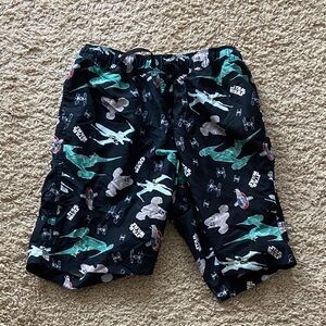 Hanna Andersson Kids Swim Trunks - Black with Green and Gray